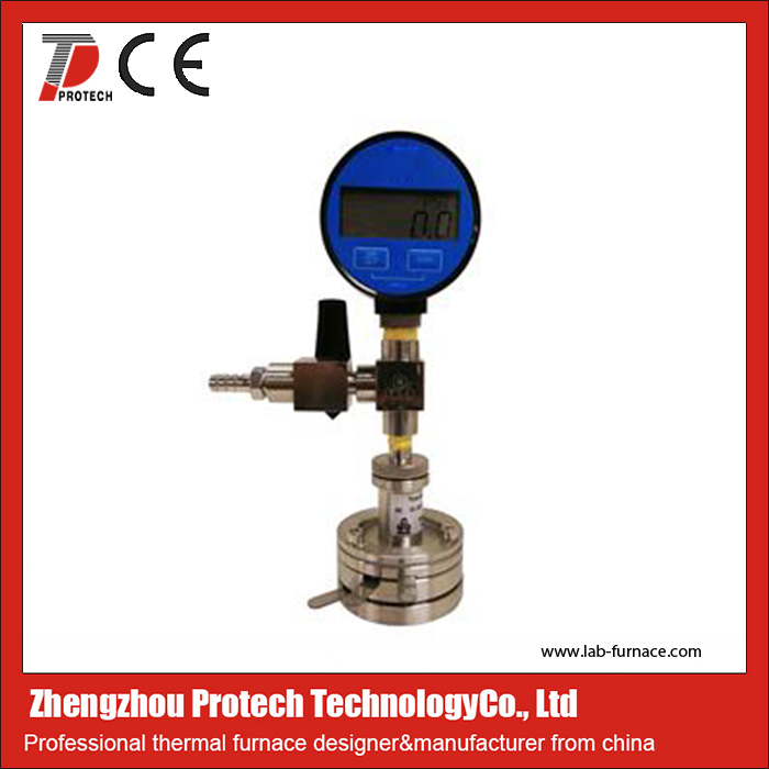 Three-Electrode Split Test Cell with Pressure Gauge for R&D Battery - 15 mm Diameter Cell - PT-3ESTC15P