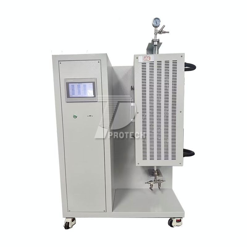 Touch screen version of five temperature zone vertical fluidized bed tube furnace