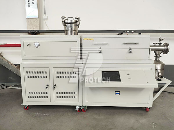 Three-zone upper feeding rotary tube furnace