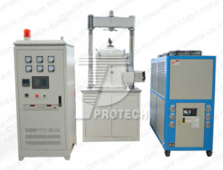 Vacuum hot pressing furnace, place the material in the vacuum furnace, vacuum and heat the furnace, and then die cast the material into shape (click on the picture to view the vacuum hot pressing furnace)