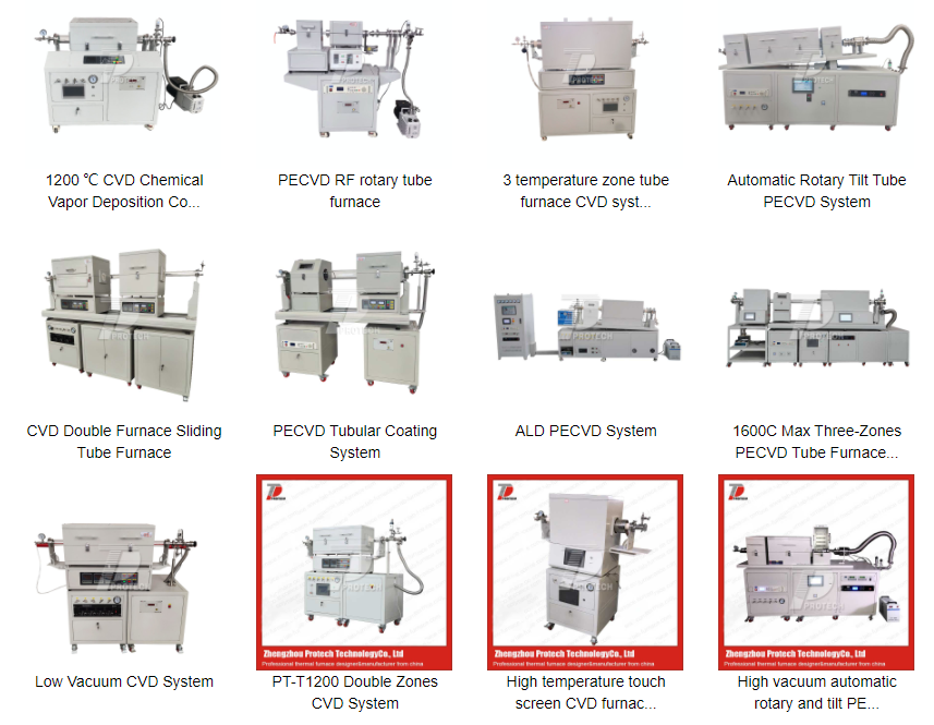 Various different models of CVD chemical gas phase deposition electric furnace (click the picture to see more CVD equipment)