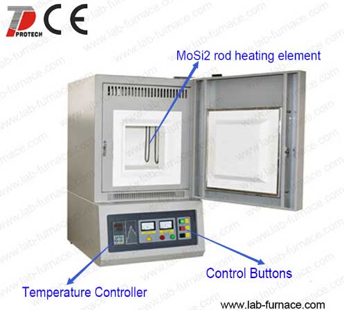 A commonly used small 1700 degree muffle furnace (click on the image to view product details)